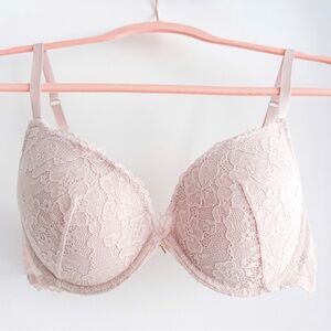 Light pink lace push up bra